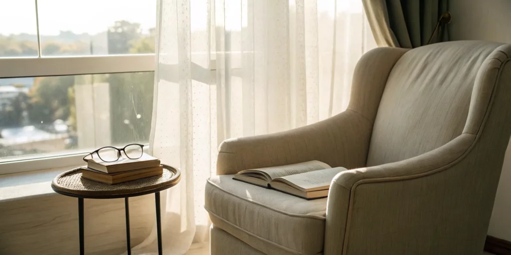 7 Active Reading Strategies for Better Recall 10 A book and reading glasses prepared for an active reading session to improve recall.