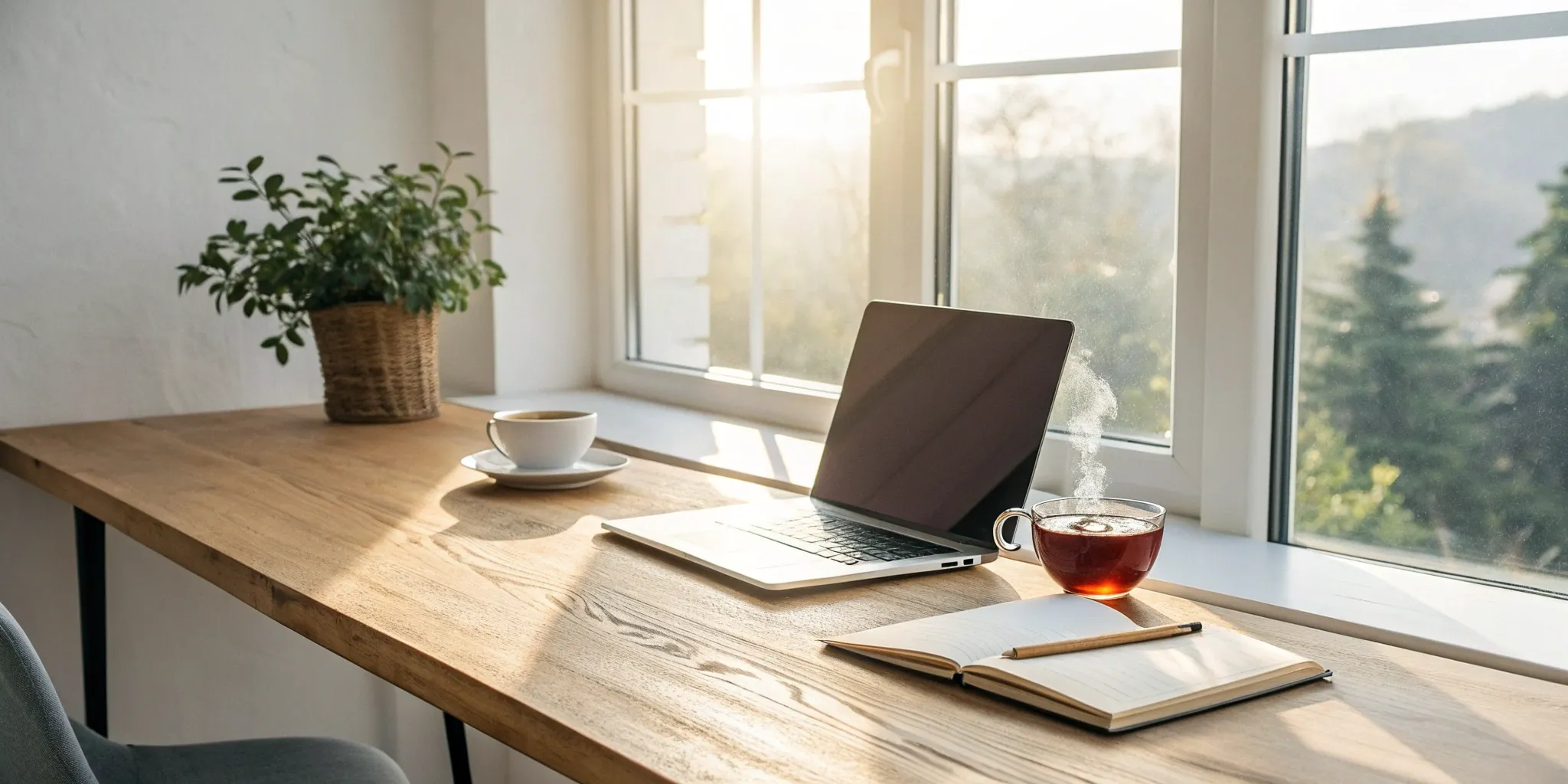 Applying accelerated learning techniques with a laptop and notebook in a focused workspace.