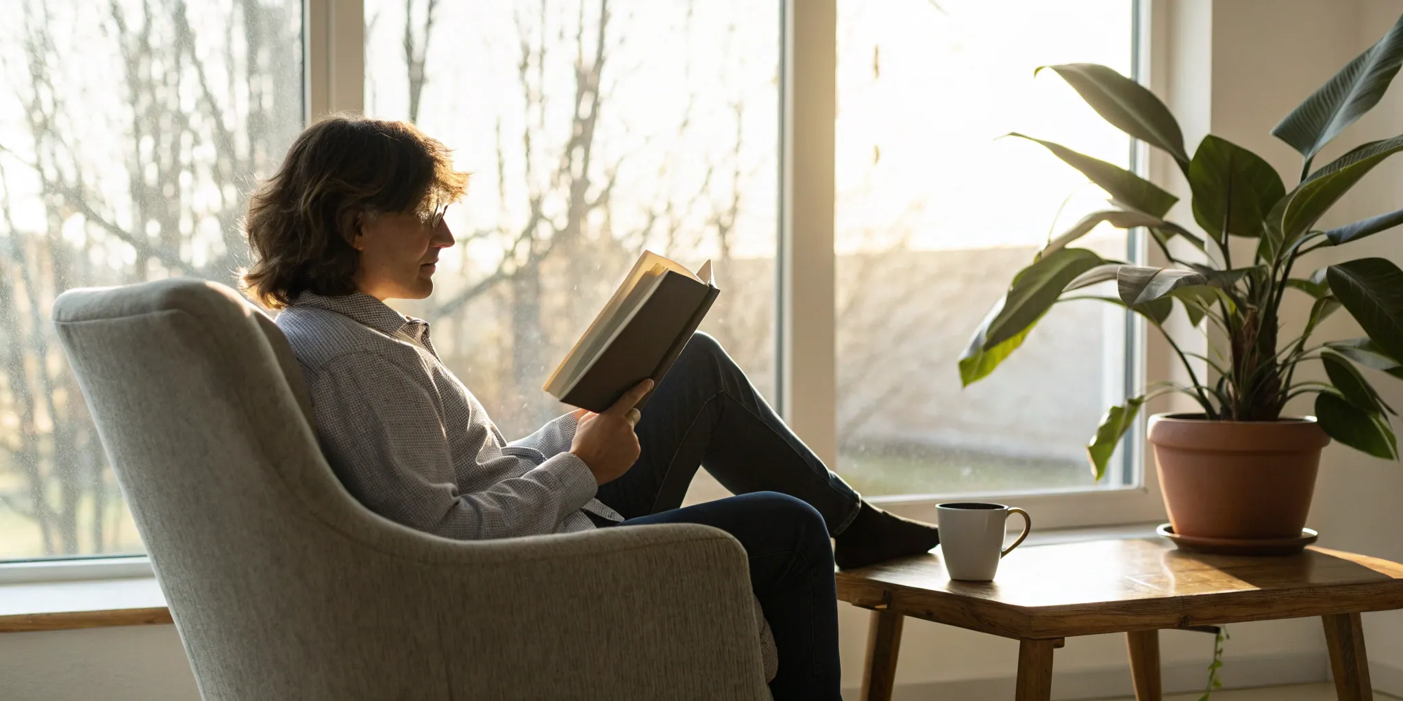 A person using proven techniques to increase reading speed without losing comprehension.