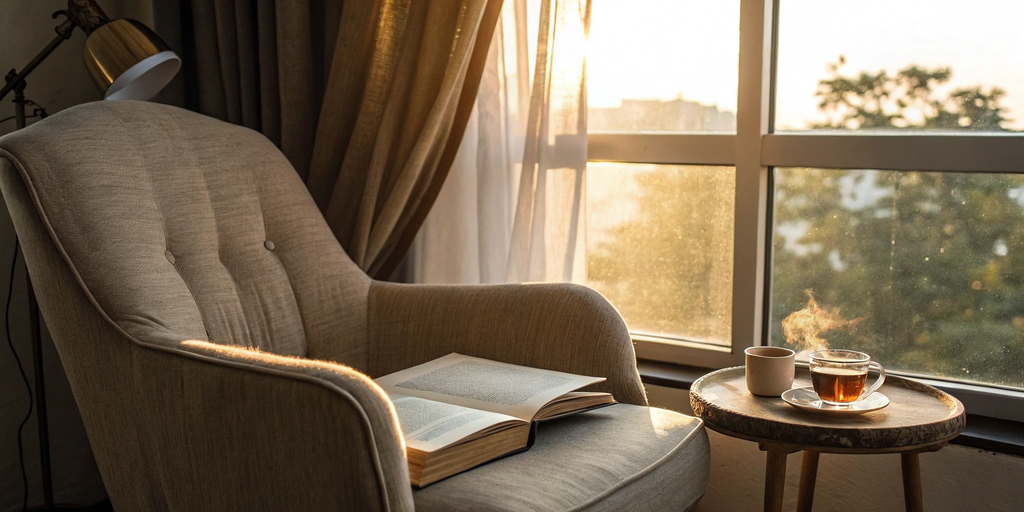 An open book in a quiet setting, helping the average person read more pages each day.