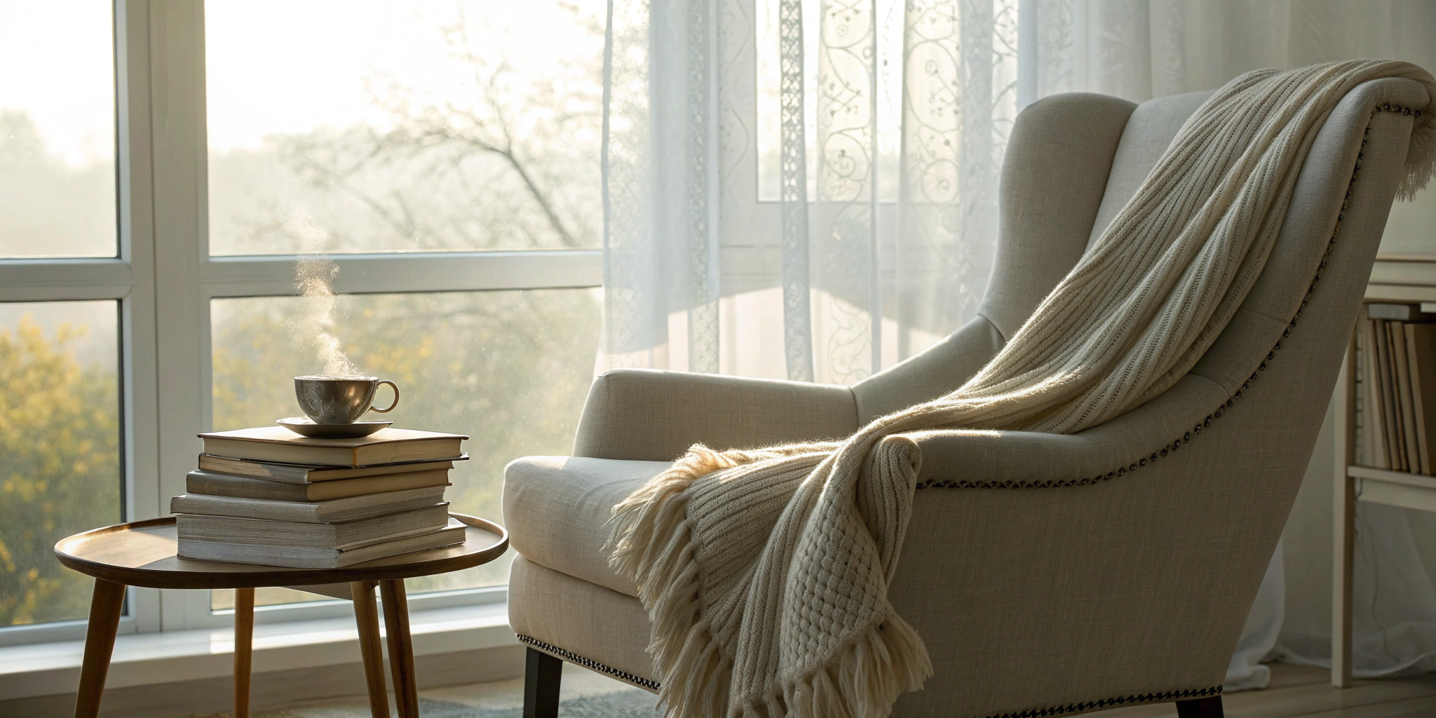 A quiet reading nook, a perfect setting to learn how to stop subvocalization when reading.