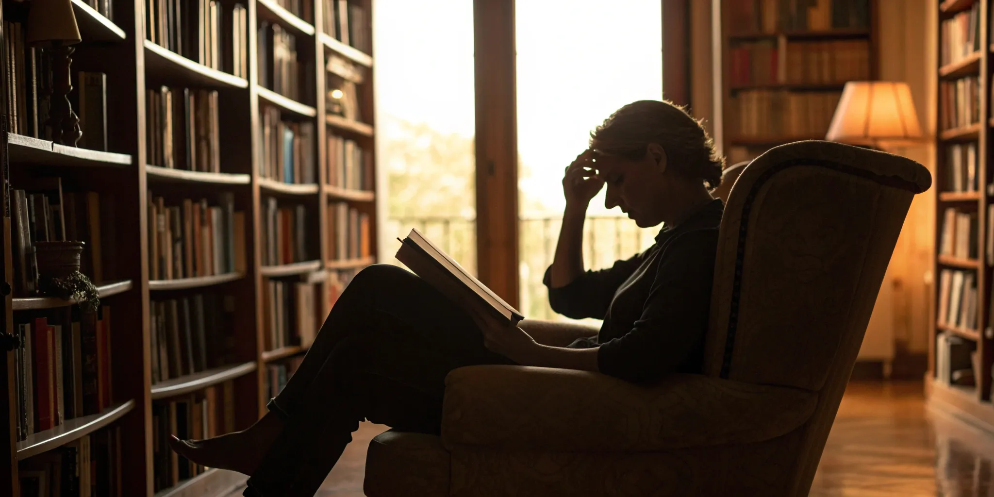 A reader focused on their inner voice, exploring the psychology of subvocalization.