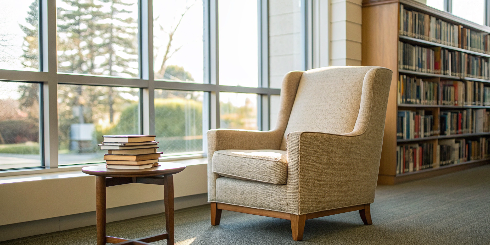 A quiet reading corner with books, the ideal environment to build the important reading skills for success.
