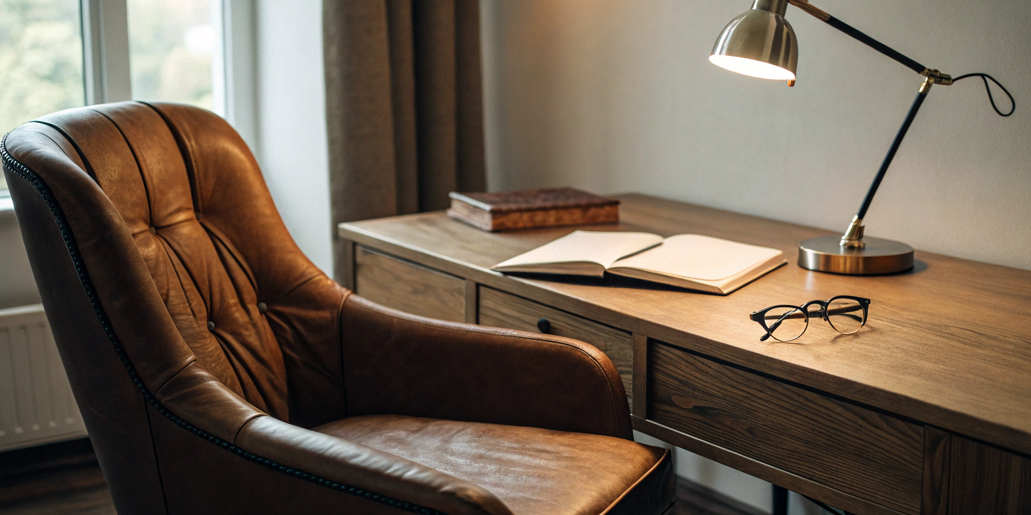 A desk with an open book, set up to improve reading comprehension using a strategies PDF.