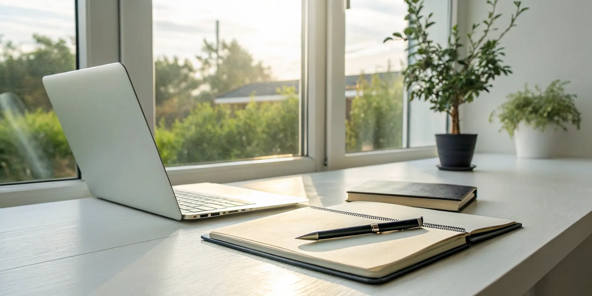 Laptop and notebook on a desk for choosing the best cognitive learning programs.