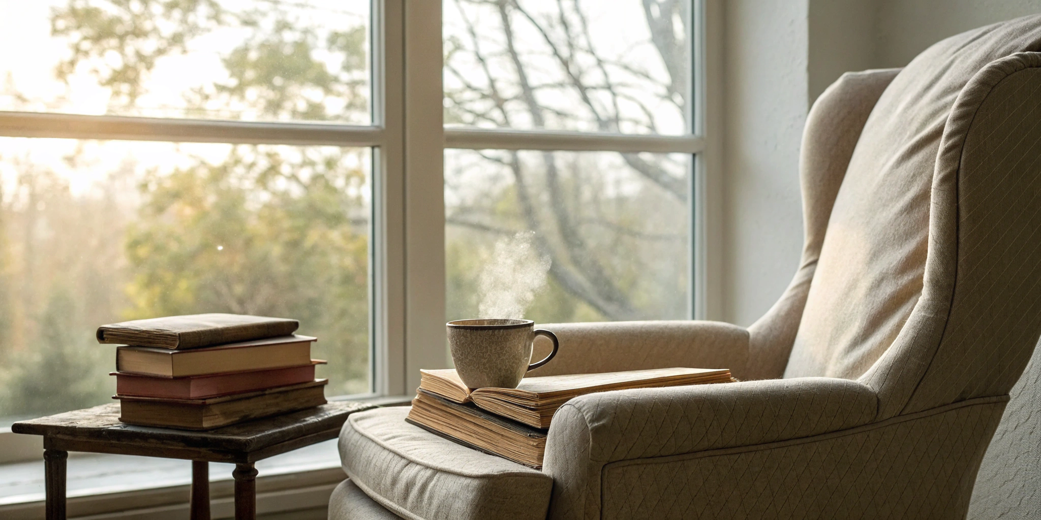 A quiet reading nook, perfect for using strategies to improve reading comprehension for adults.