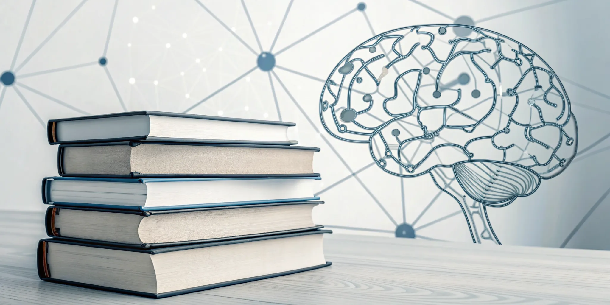 A digital brain and books for a guide to brain training and reading faster.