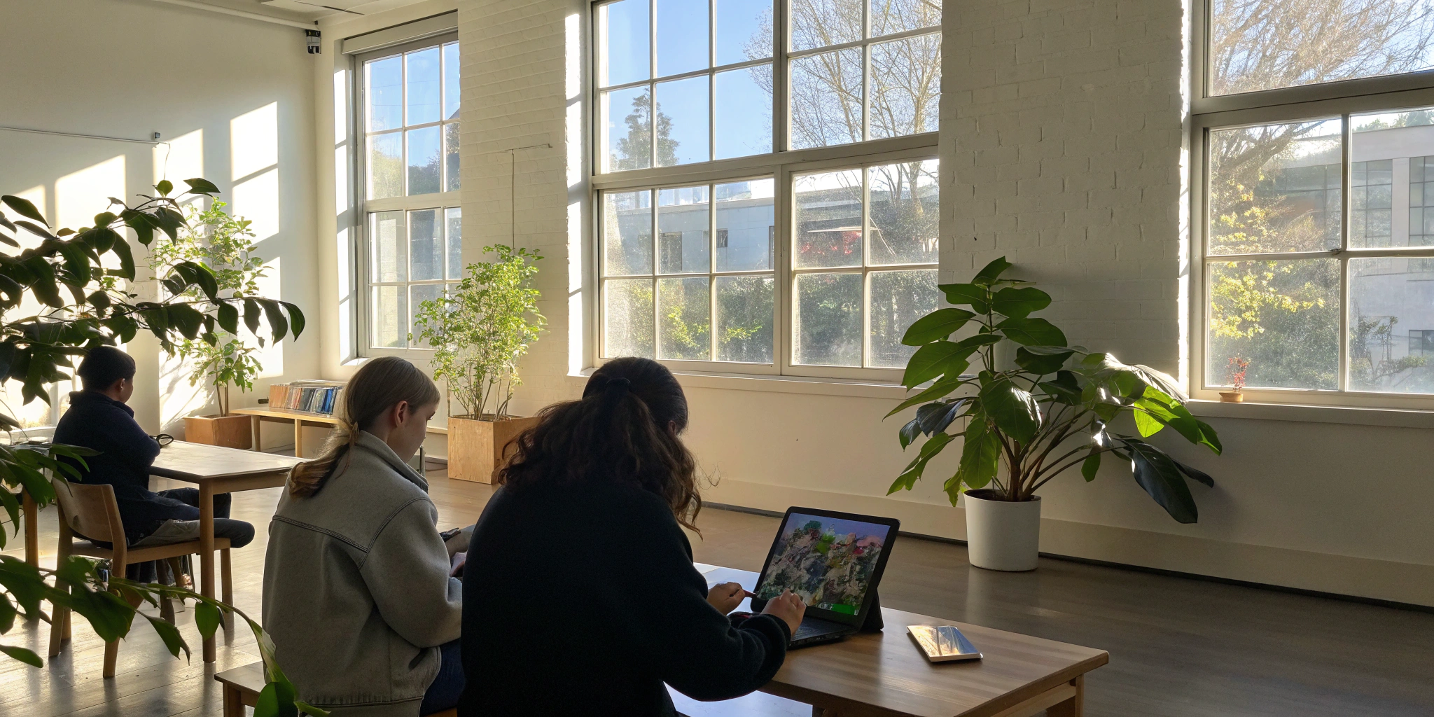 Students use accelerated learning techniques like collaboration and technology in the classroom.