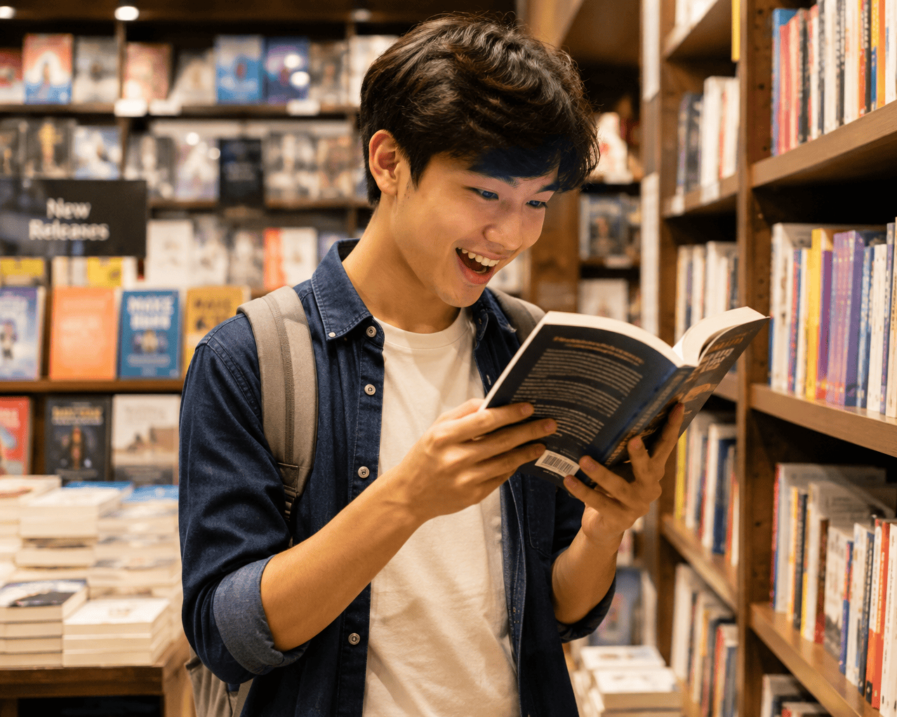 kid in bookstore